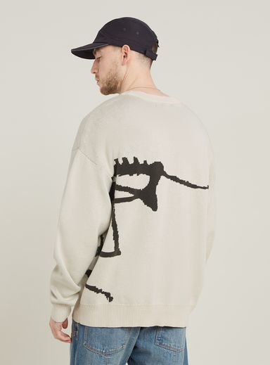 Running Dog Graphic Knitted Sweater